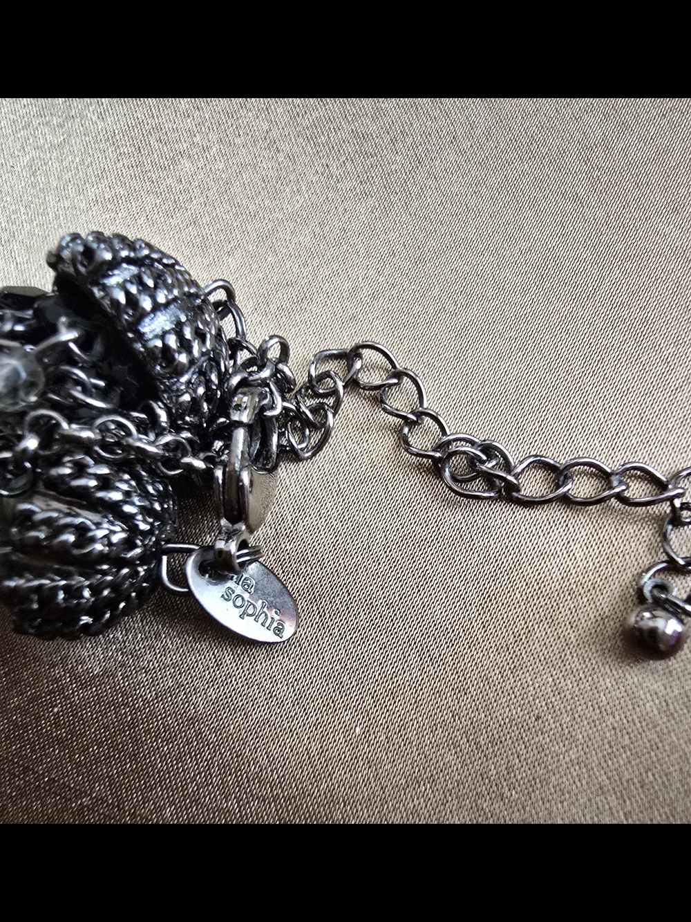 Multi-Strand Black and Pearl Statement Necklace - Picture 7 of 7
